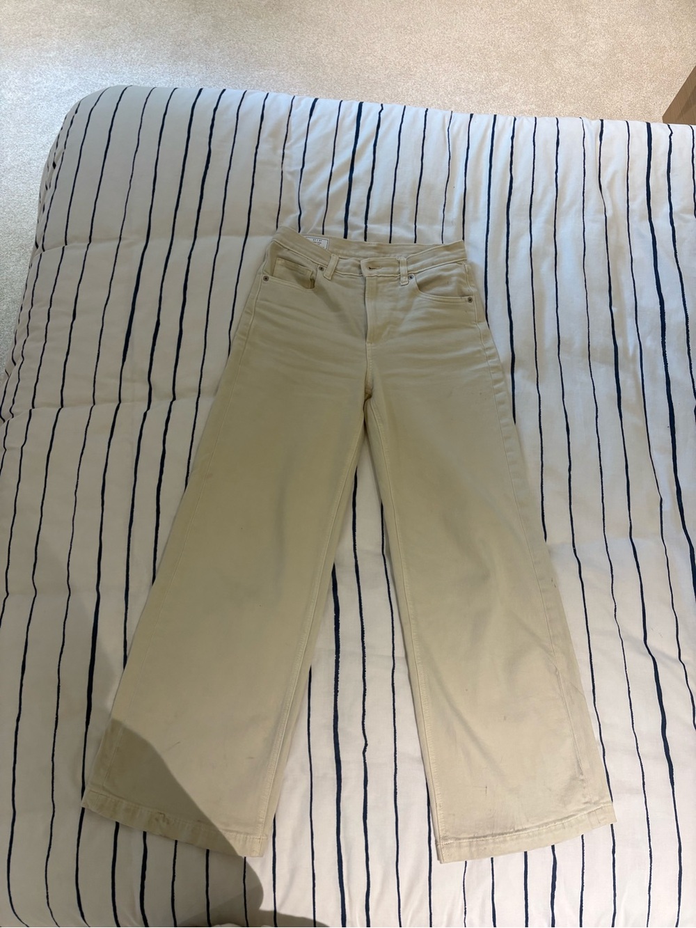 Wide Leg Cream Women's Jeans